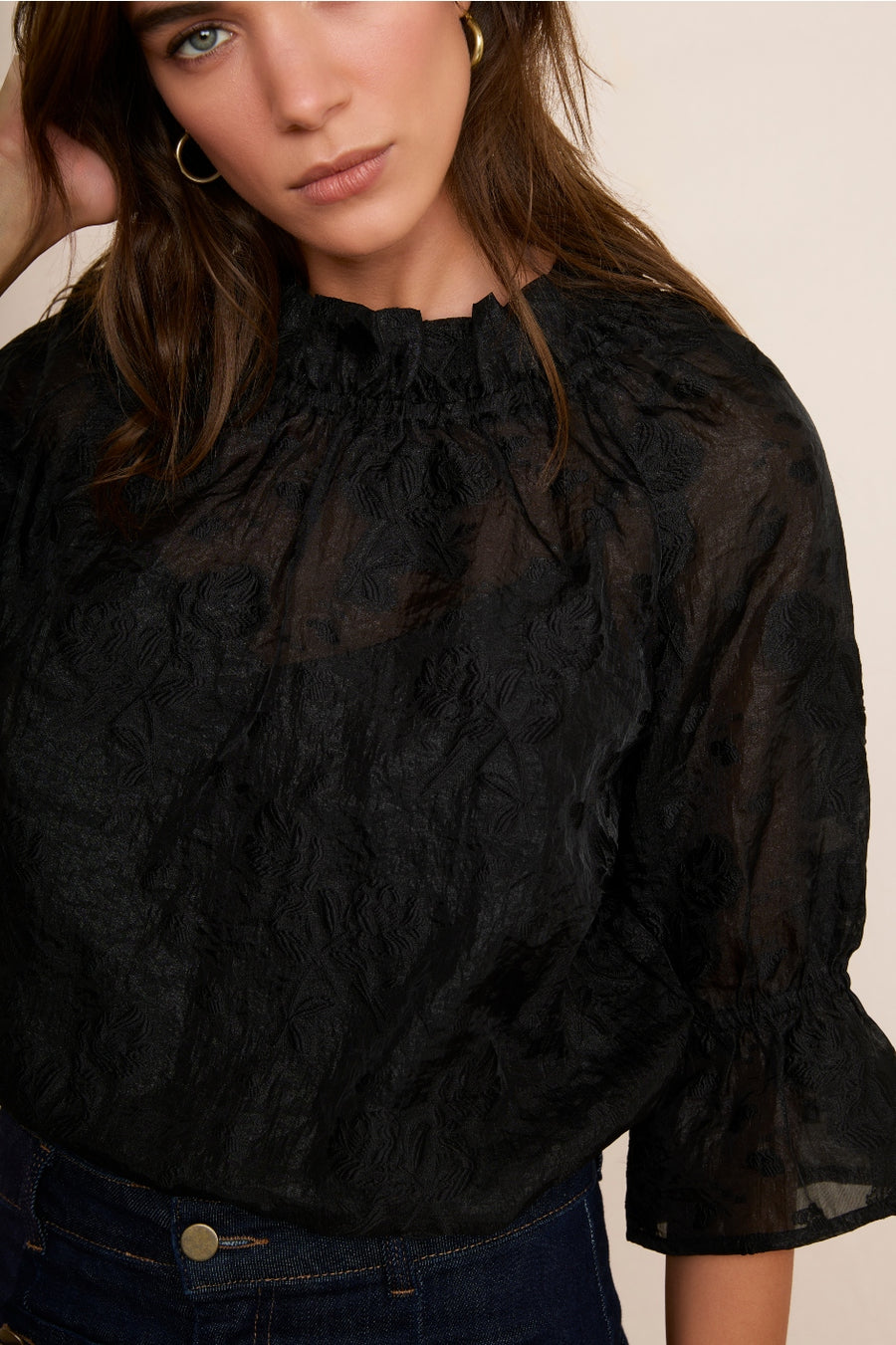 Ruby Top - Black Organza