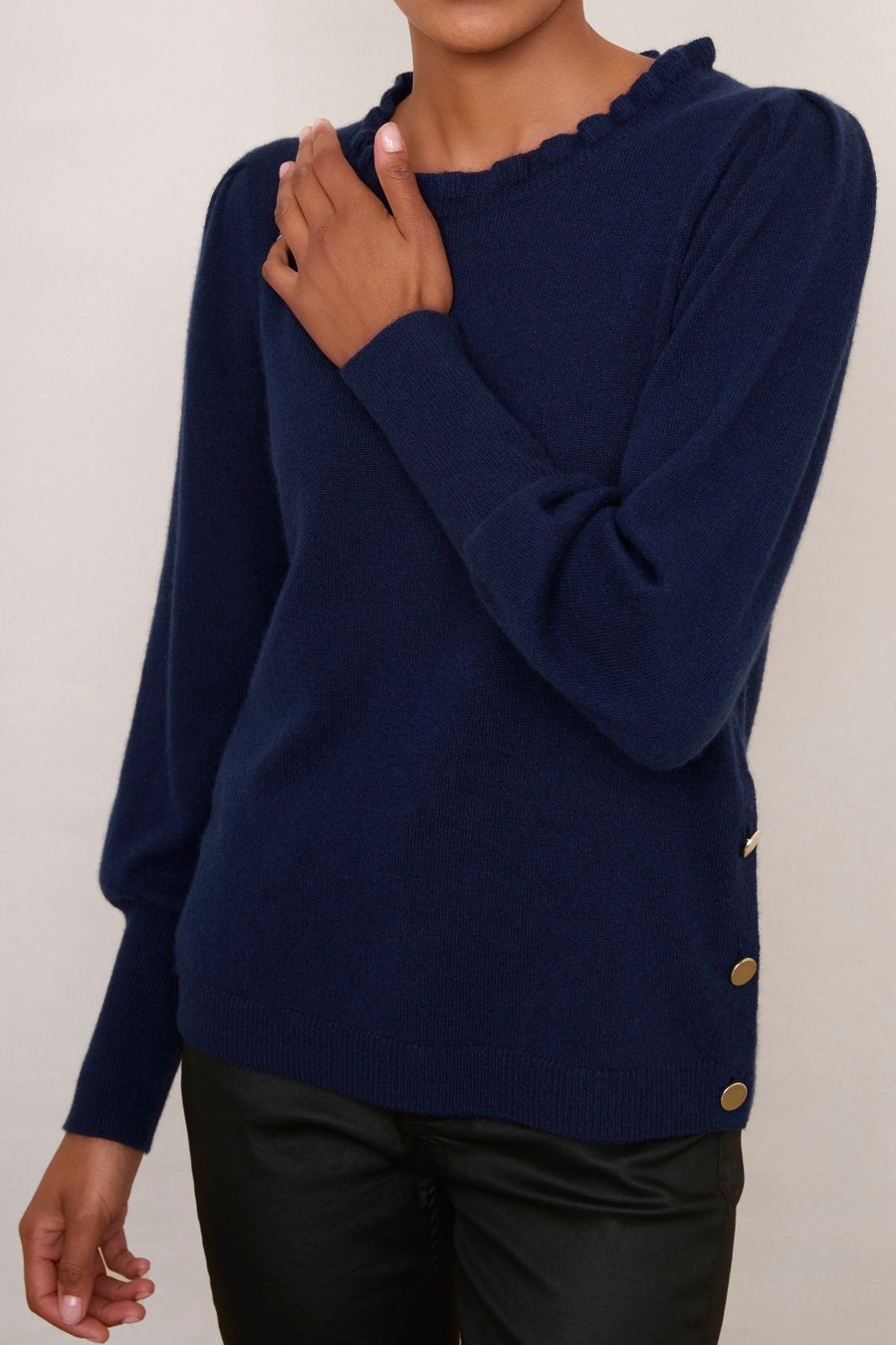 Samara Side Button Jumper - Midnight