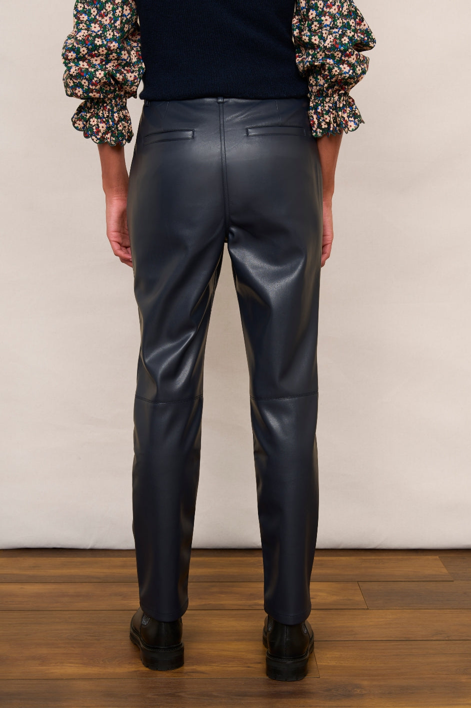 Blue best sale pleather pants