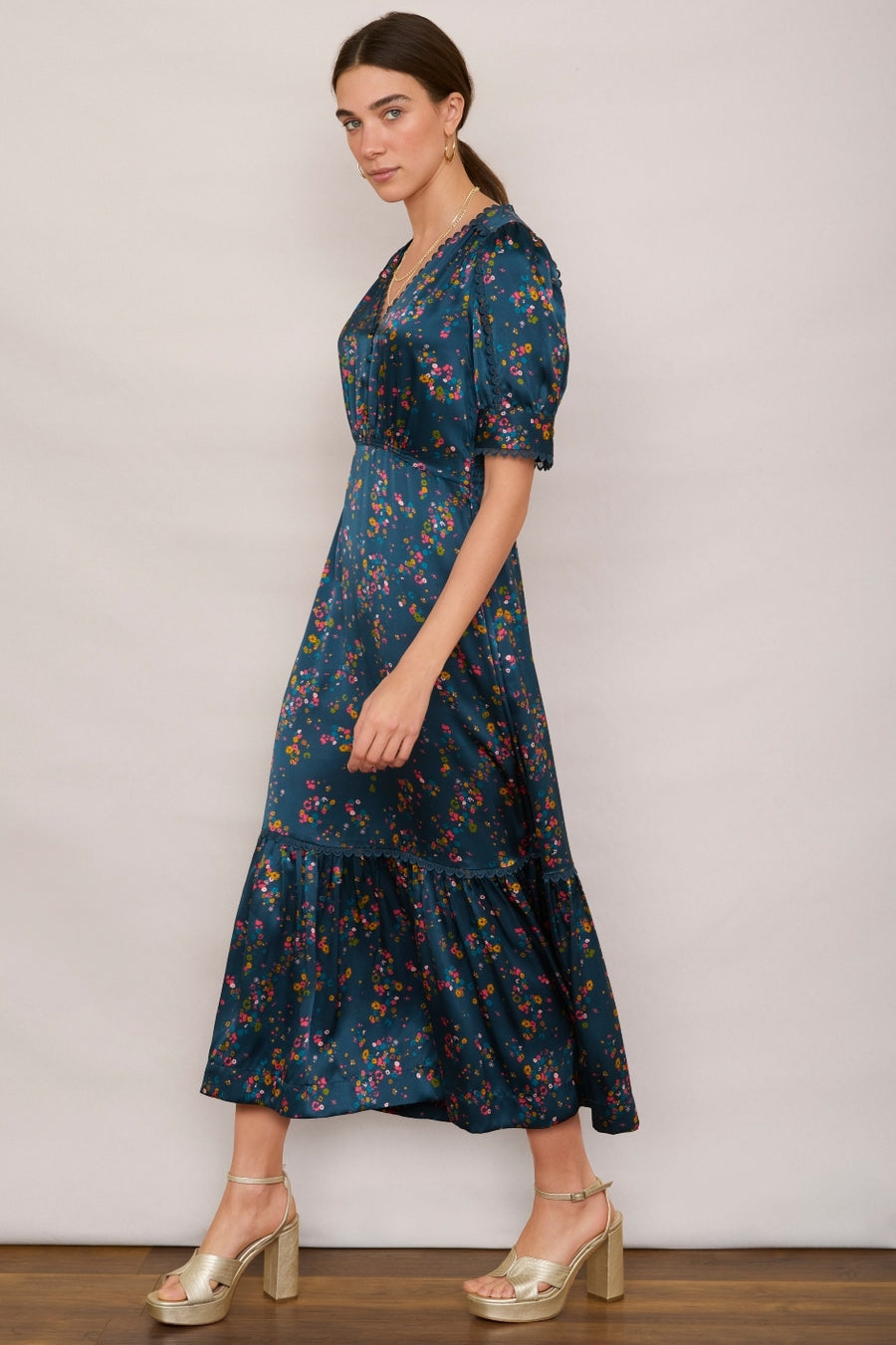 Saoirse Silk Dress - Midnight Floral