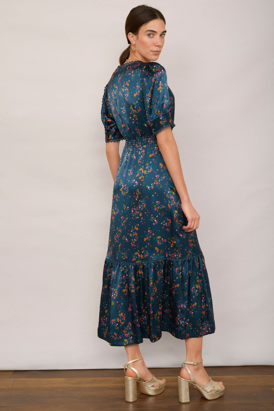 Saoirse Silk Dress - Midnight Floral