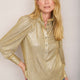 Sathony Metallic Frill Neck Top - Gold