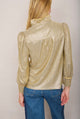 Sathony Metallic Frill Neck Top - Gold