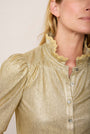 Sathony Metallic Frill Neck Top - Gold