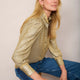 Sathony Metallic Frill Neck Top - Gold