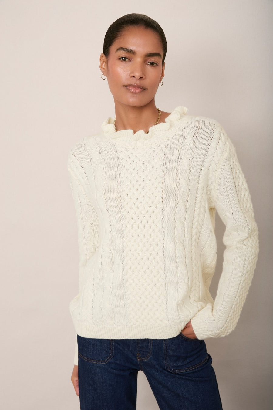 Savannah Cable Jumper - Ivory