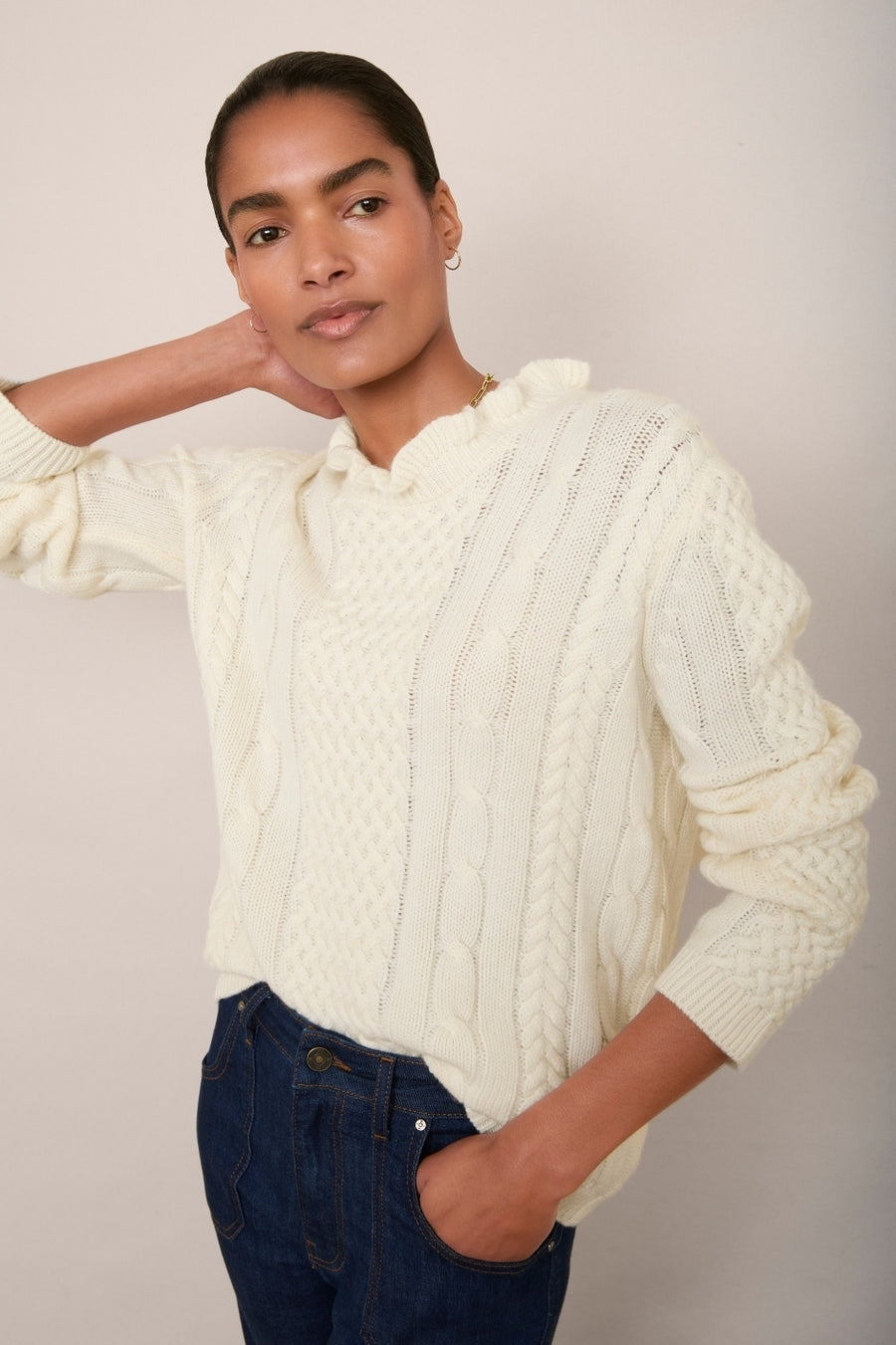 Savannah Cable Jumper - Ivory