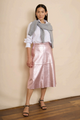 Lateisha Faux Leather Skirt - Pink Crackle