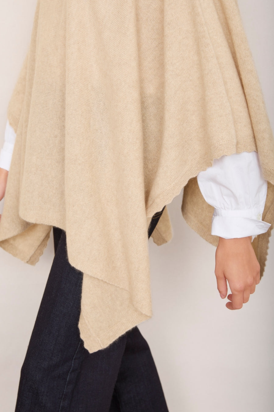 Seema Cashmere Travel Poncho - Oat Marl