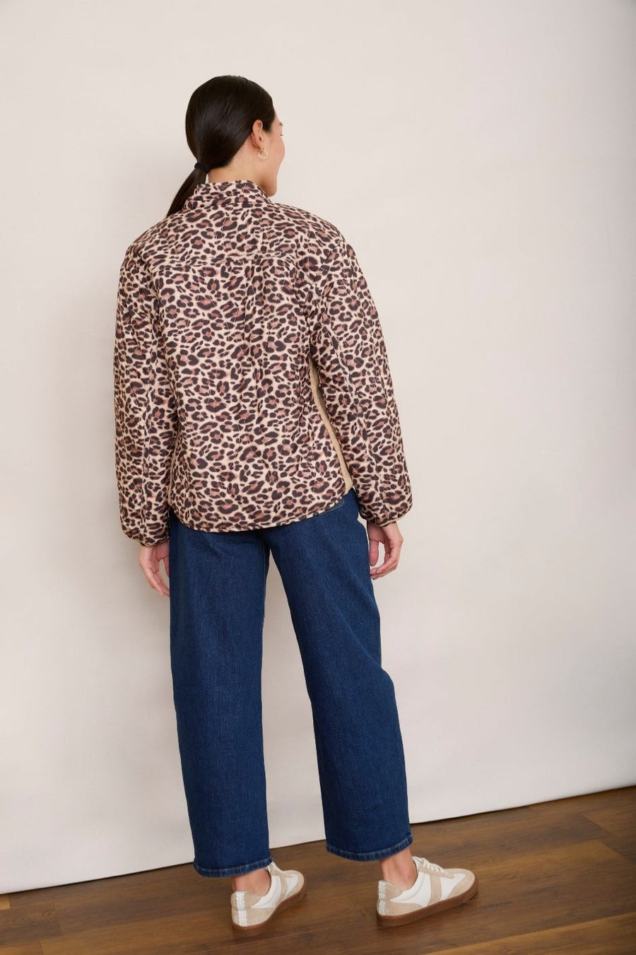 Shannon Reversible Borg Jacket - Leopard/Taupe