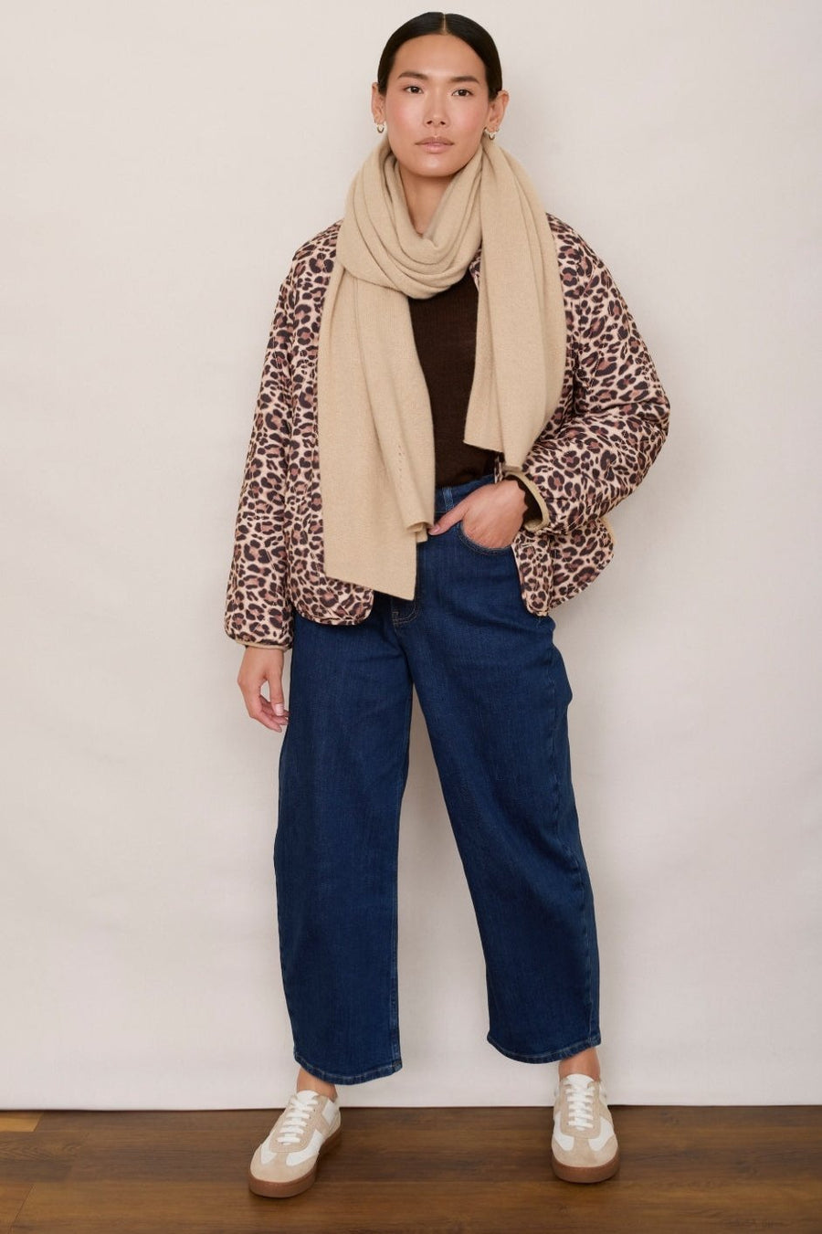 Shannon Reversible Borg Jacket - Leopard/Taupe