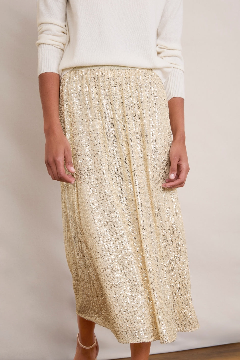 Sienna Sequin Skirt - Champagne