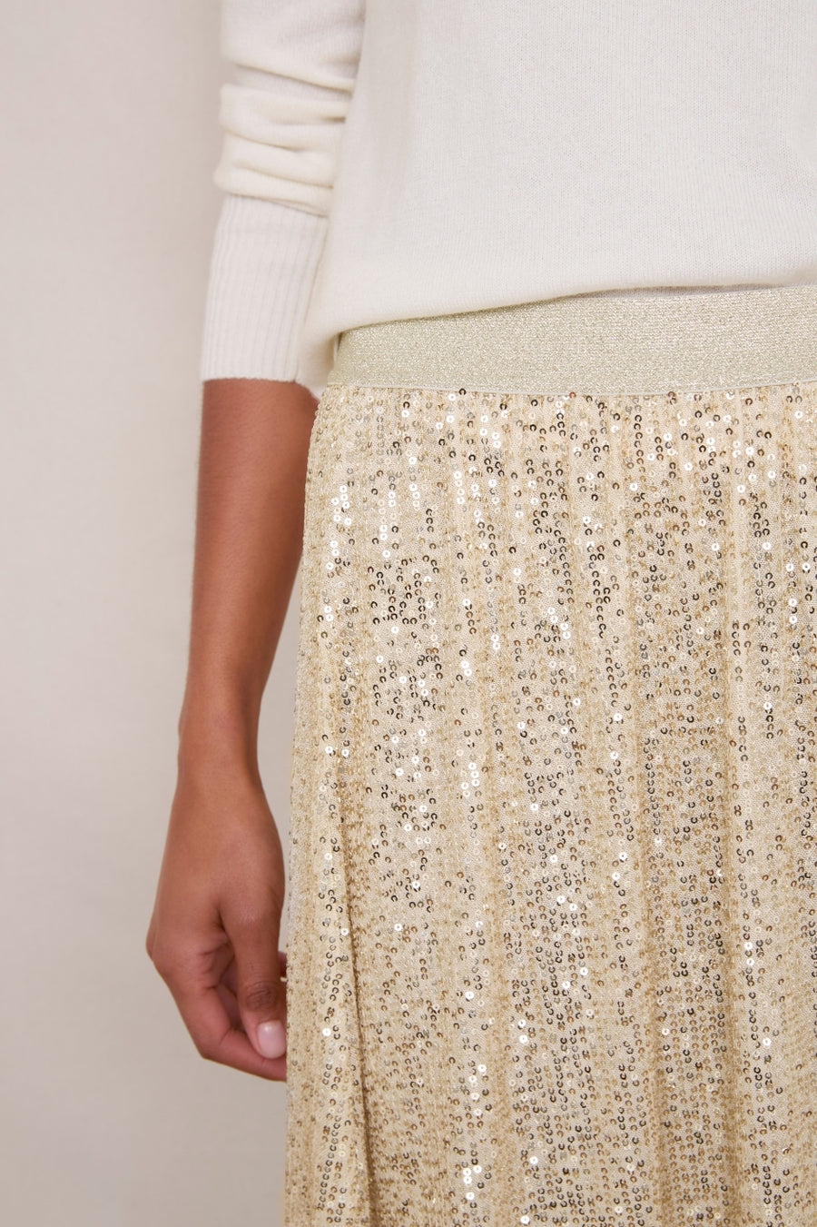 Sienna Sequin Skirt - Champagne