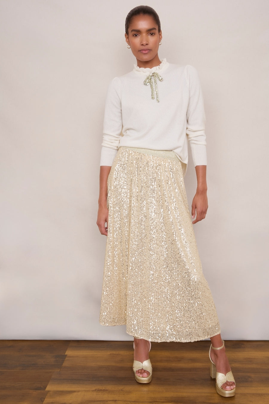 Sienna Sequin Skirt - Champagne