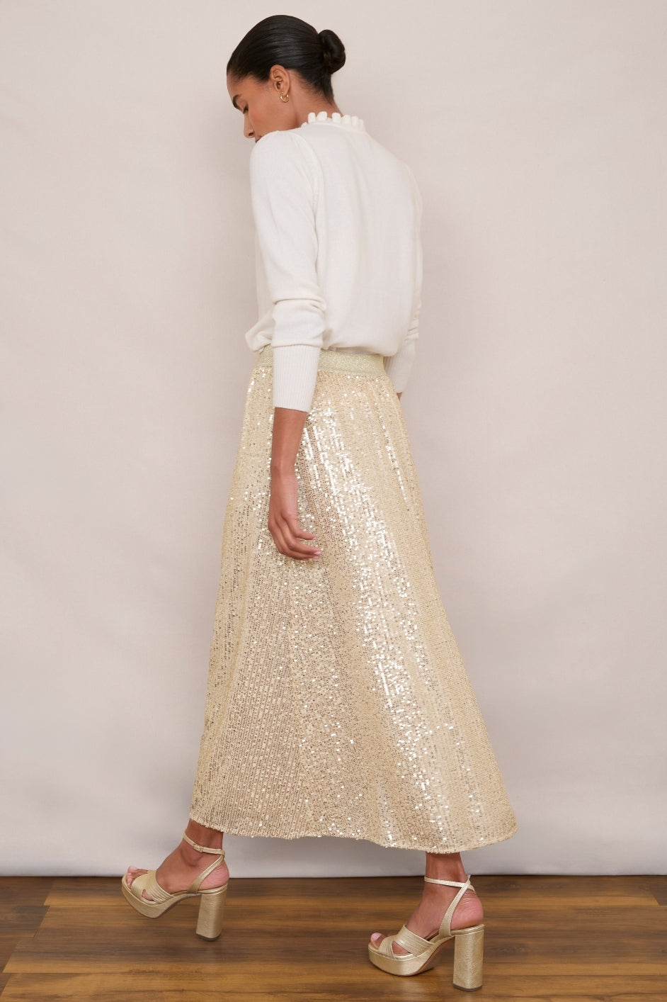 Sienna Sequin Skirt - Champagne