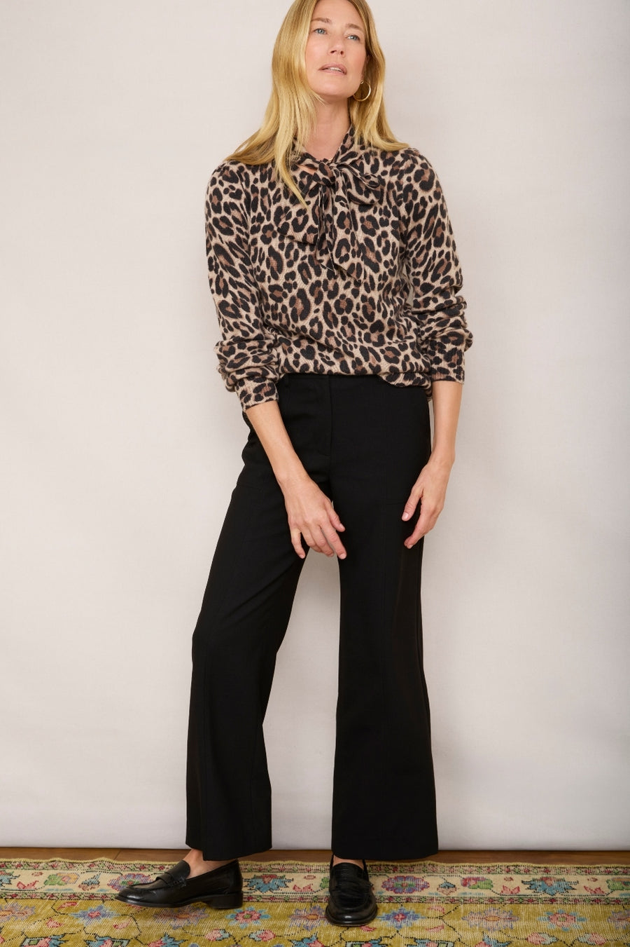 Sierra Tie Neck Jumper - Leopard