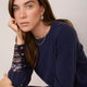 Simone Sequin Cuff Jumper - Midnight