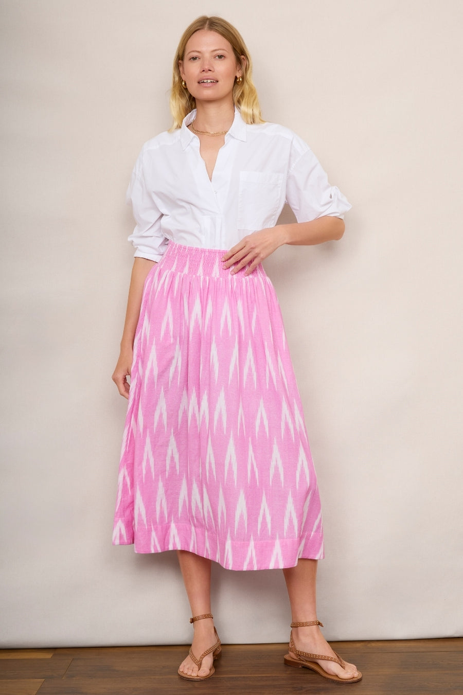 Ophelie Skirt - Pink Ikat