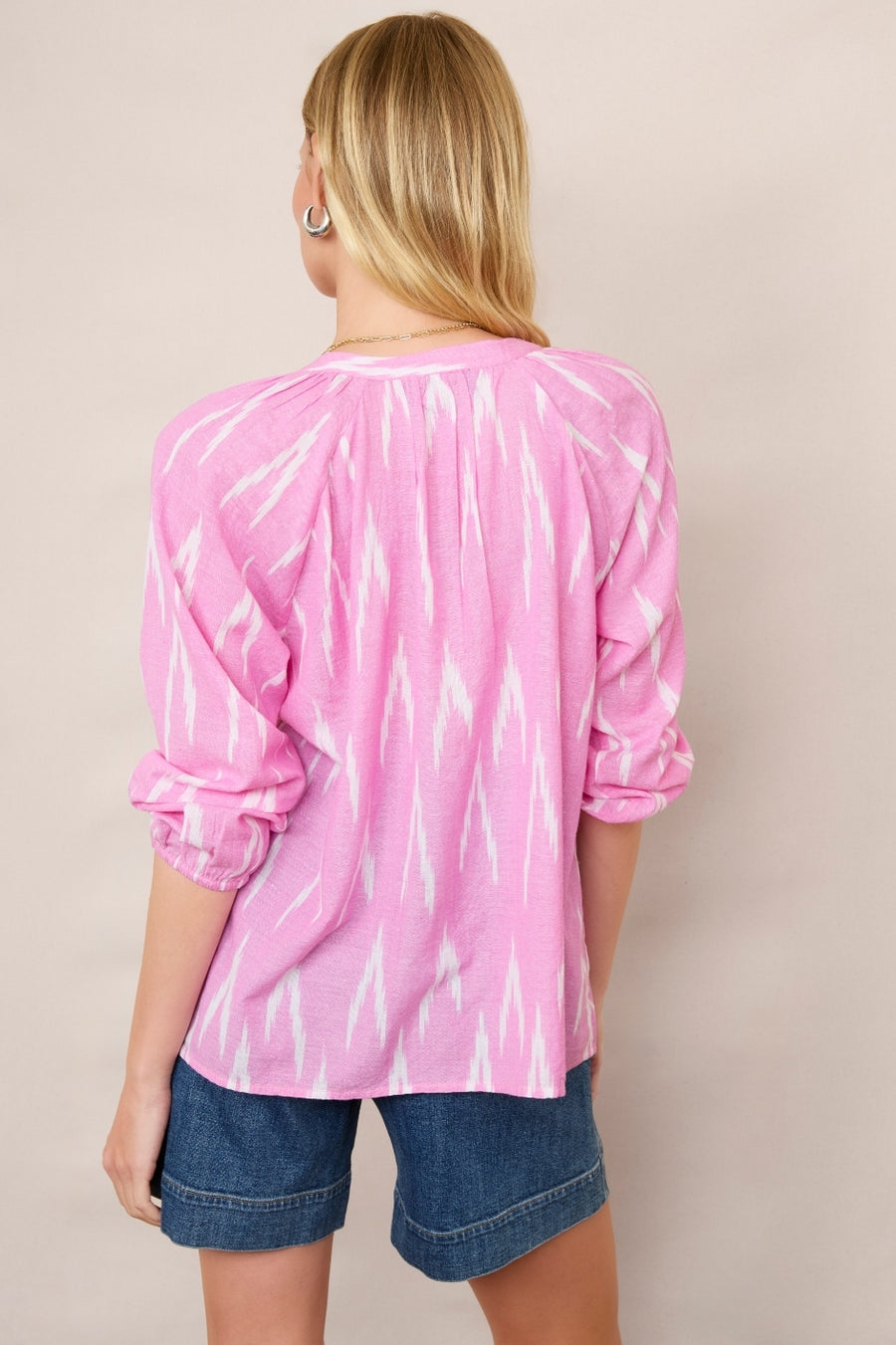 Skylar Blouse - Pink Ikat