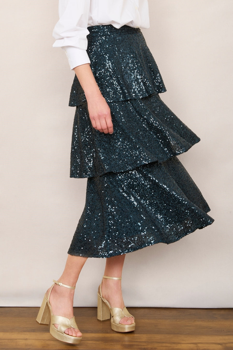 Solange Sequin Skirt - Teal