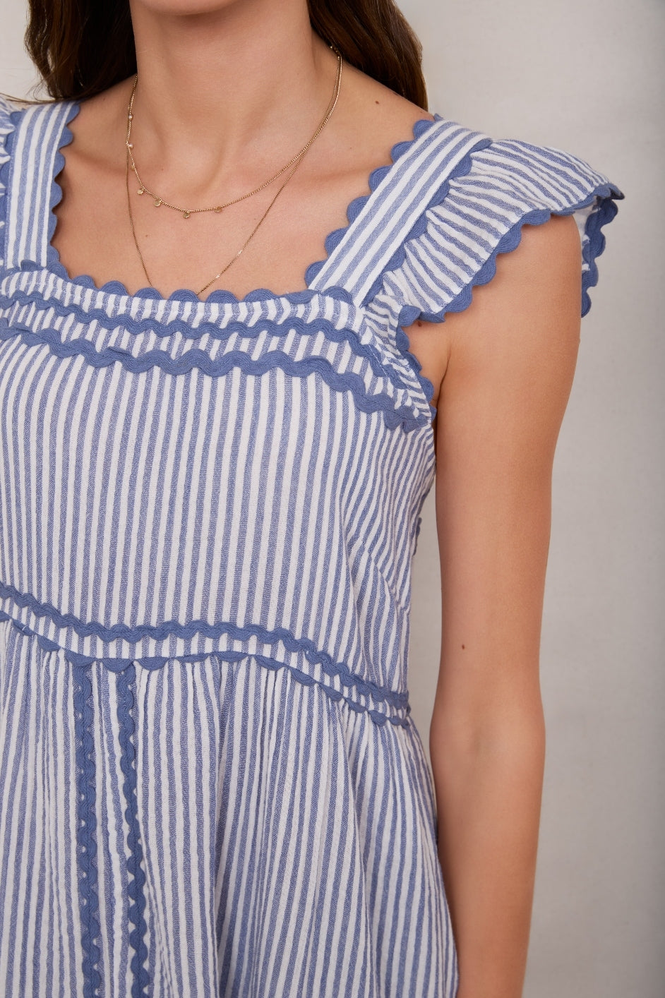 Sophia Dress - Blue Stripe