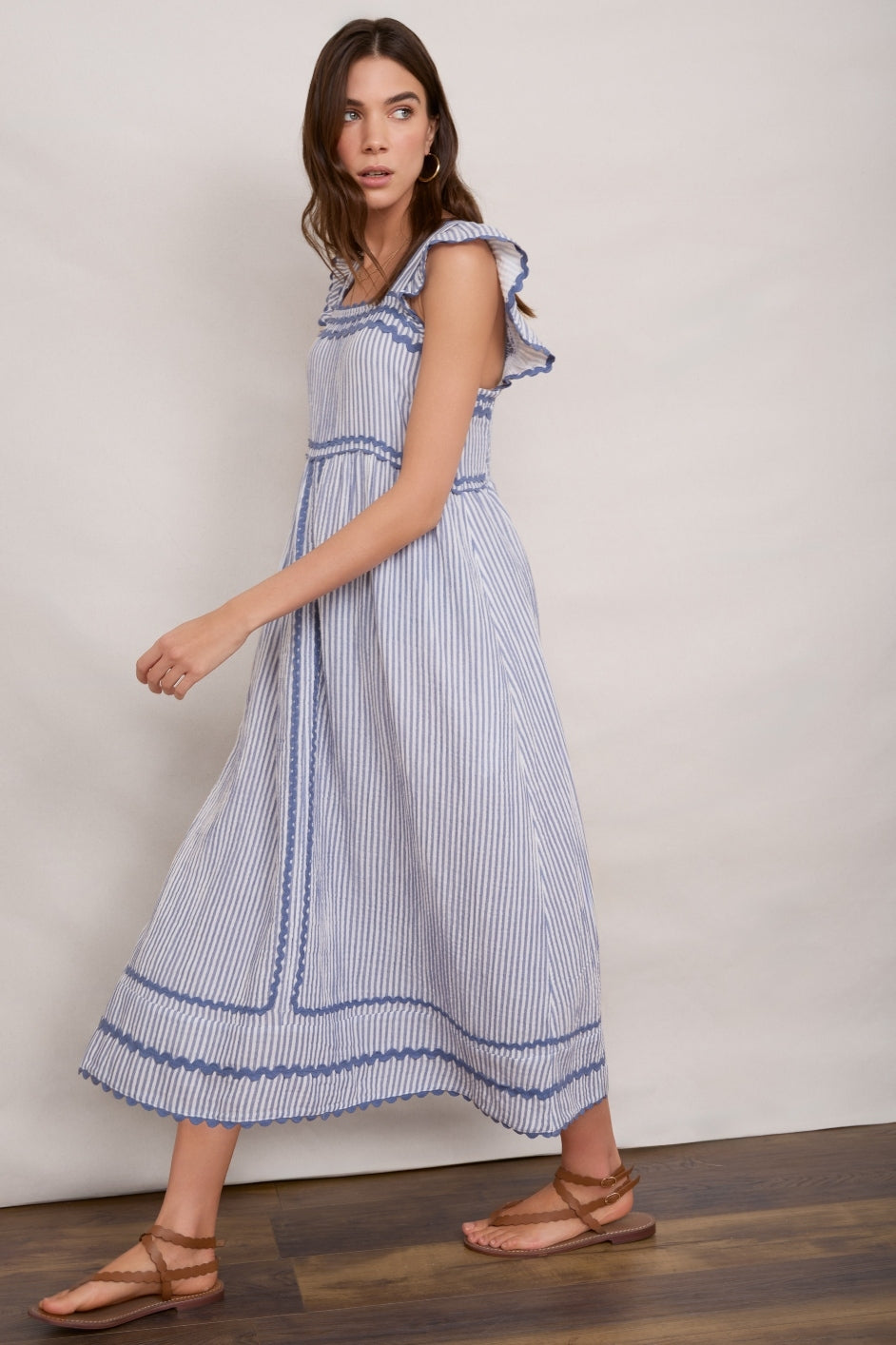 Sophia Dress - Blue Stripe