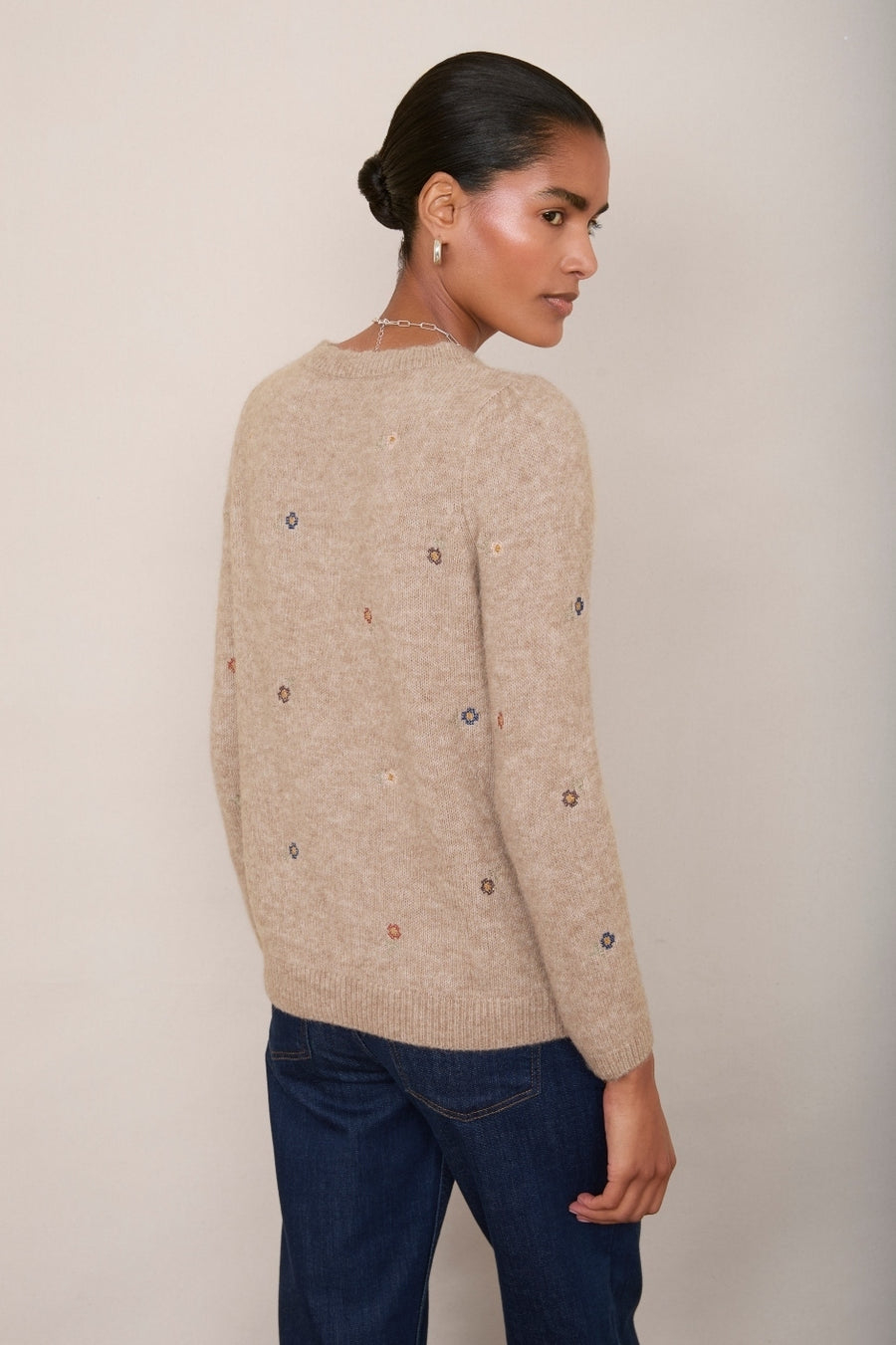 Sophia Jumper - Taupe Embroidered