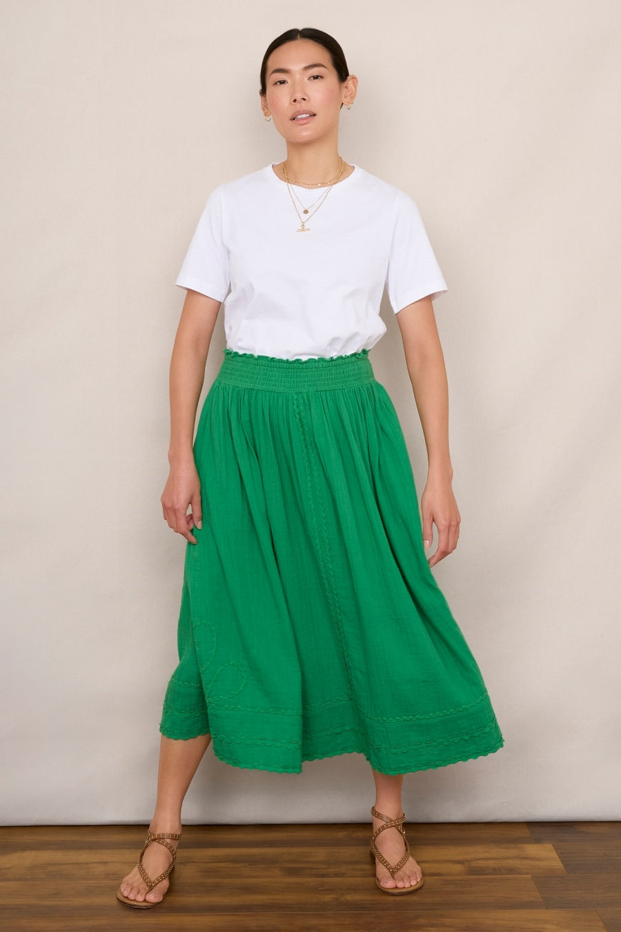 Sophia Ric Rac Skirt - Green