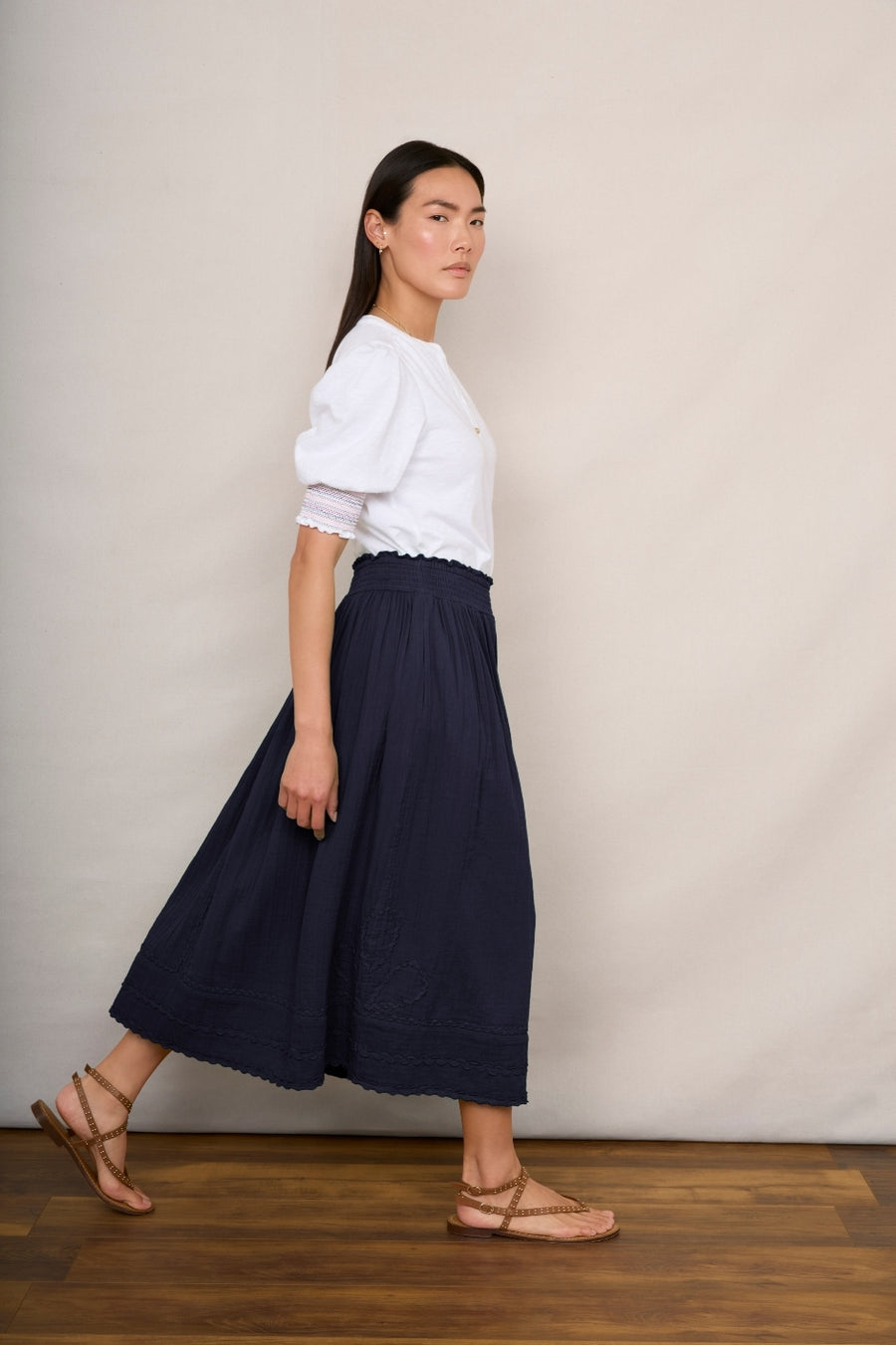 Sophia Ric Rac Skirt - Midnight