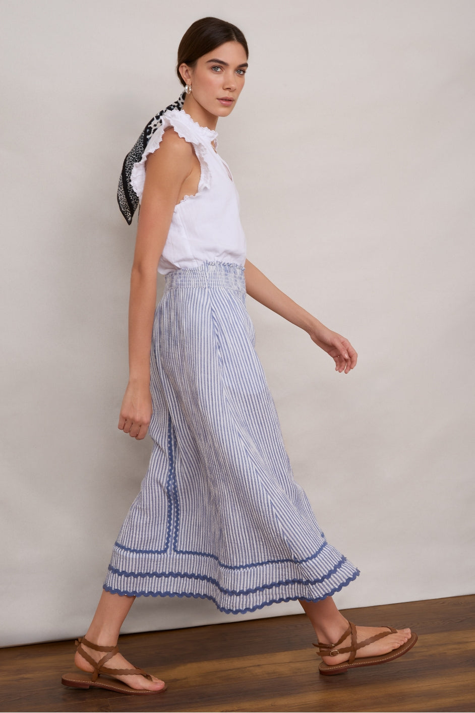 Sophia Skirt - Blue Stripe