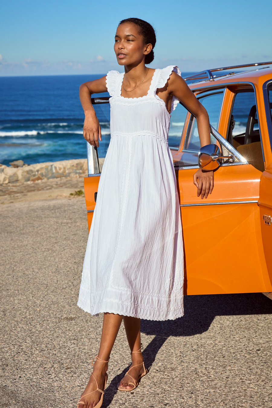 Sophia Smocked Sundress - White