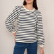 Stephanie Crew Neck - Ivory/Midnight Stripe