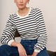 Stephanie Crew Neck - Ivory/Midnight Stripe