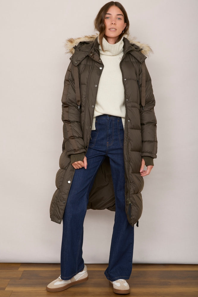 Suzy Puffer Coat - Olive Green