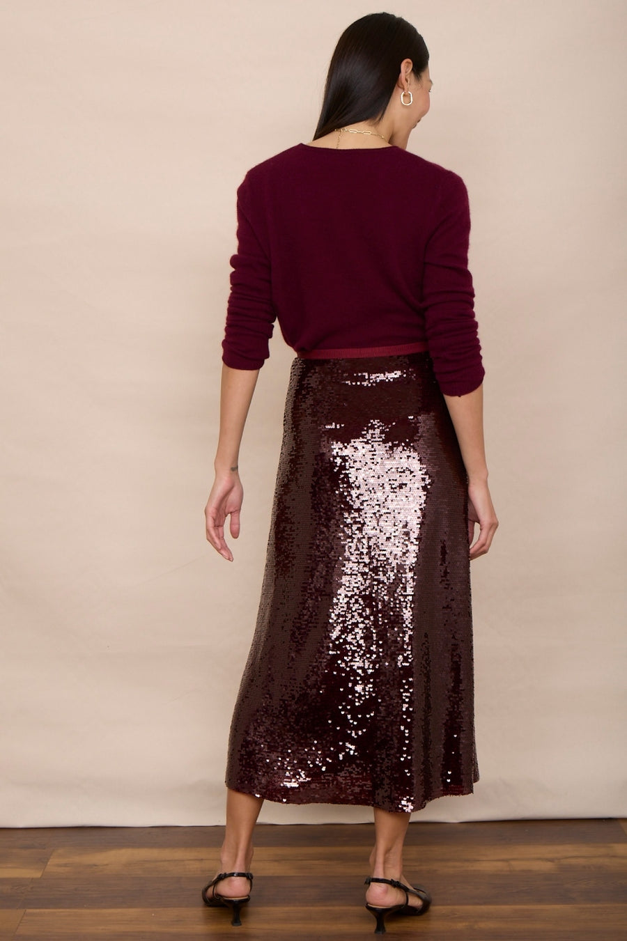 Suzy Sequin Skirt - Plum