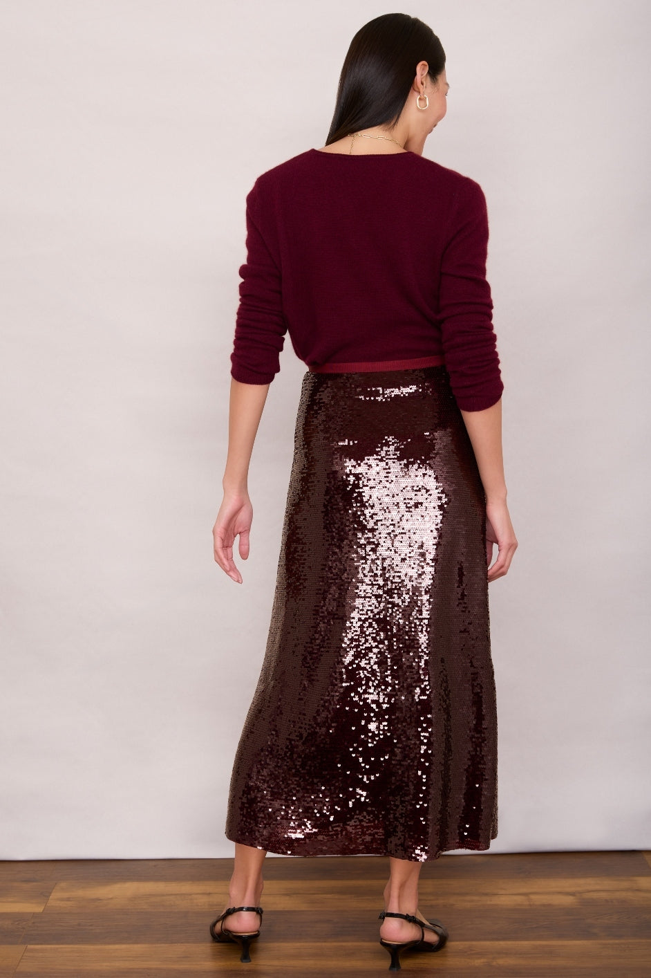 Suzy Sequin Skirt - Plum