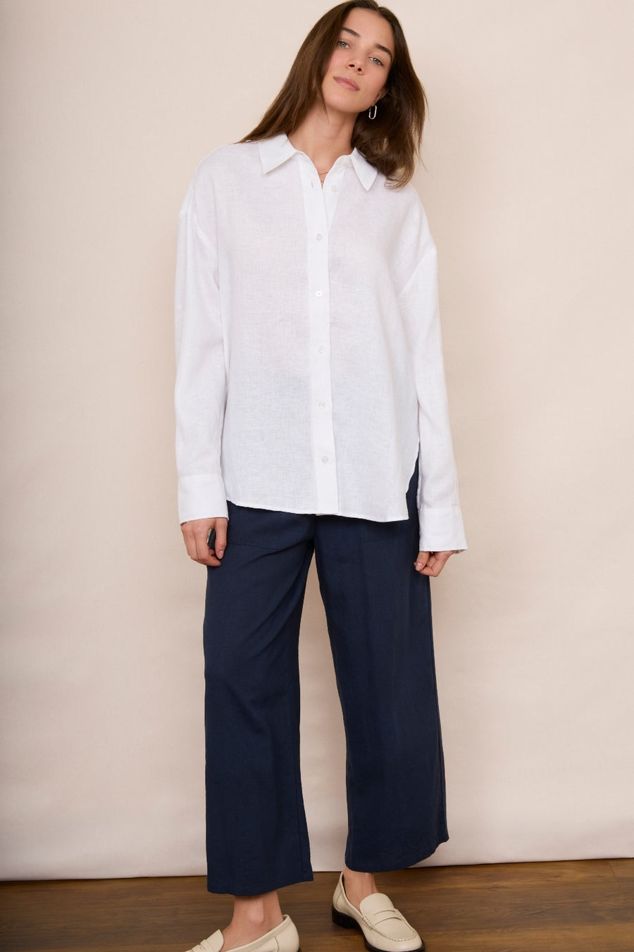 Thomasina Linen Shirt - White