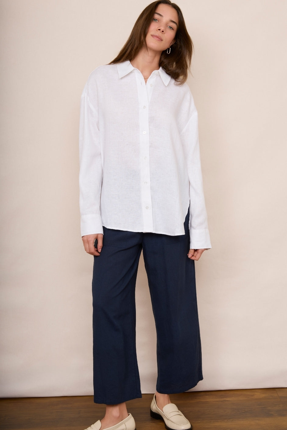 Thomasina Linen Shirt - White