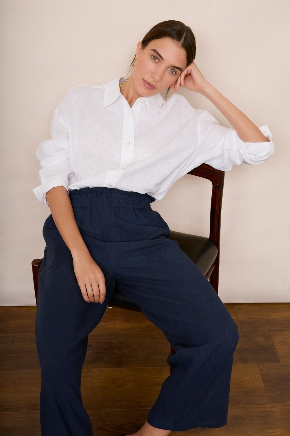 Thomasina Linen Shirt - White