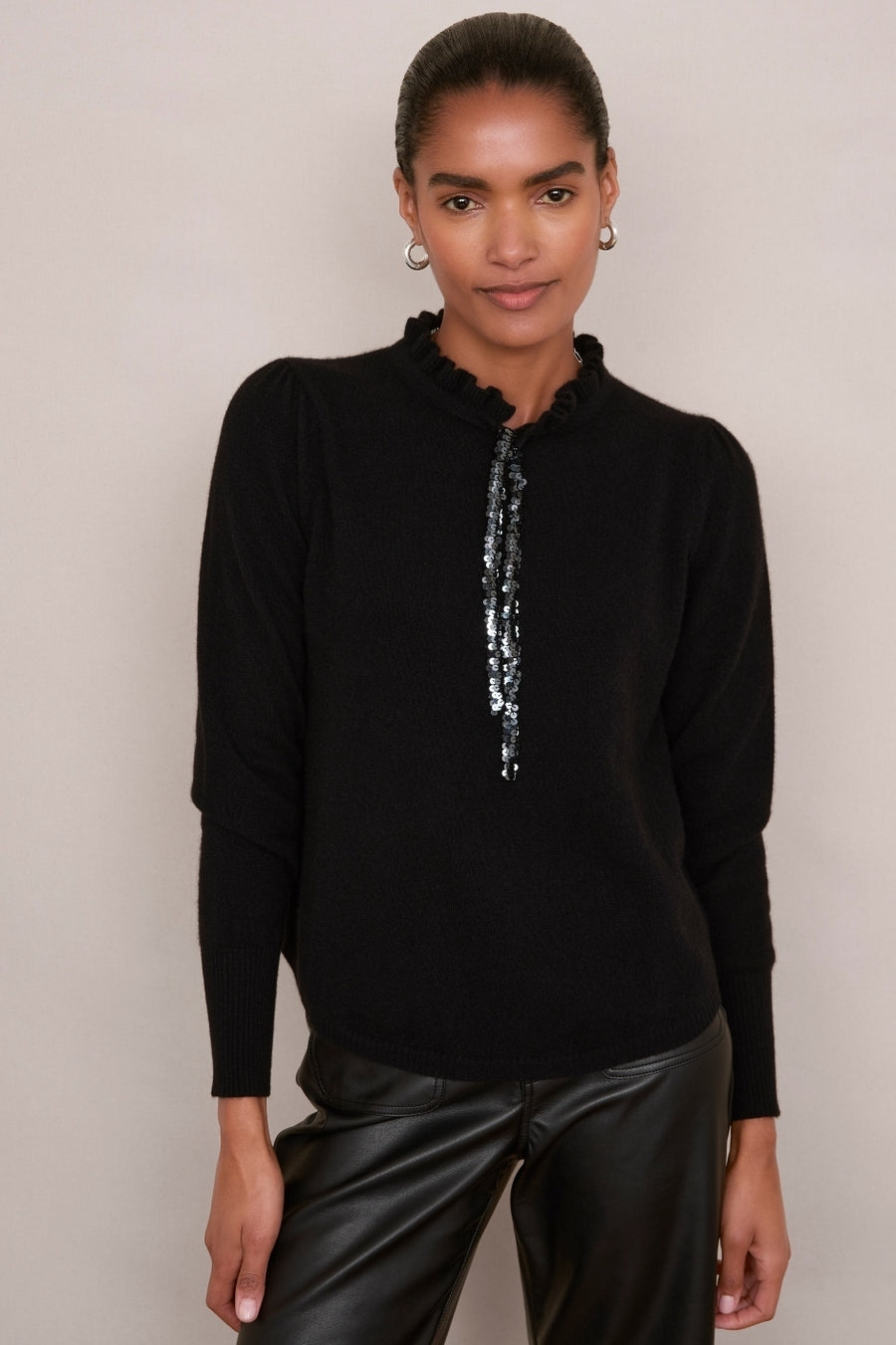 Tilda Tie Detail Jumper - Black