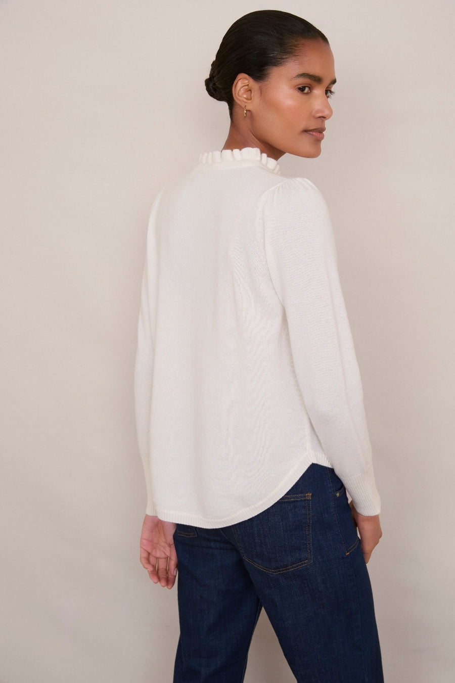 Tilda Tie Detail Jumper - Ivory