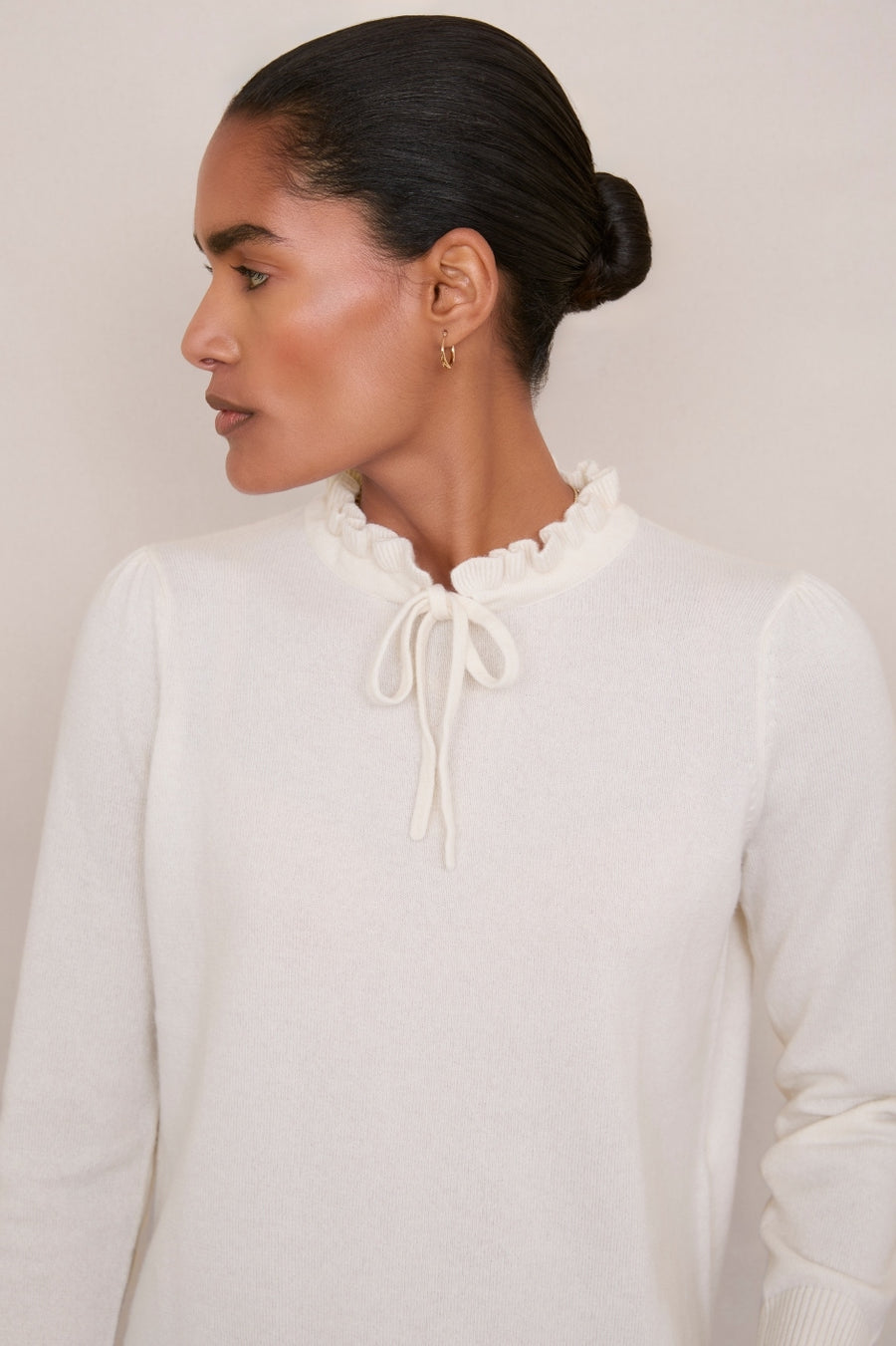 Tilda Tie Detail Jumper - Ivory