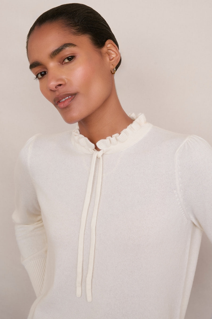 Tilda Tie Detail Jumper - Ivory