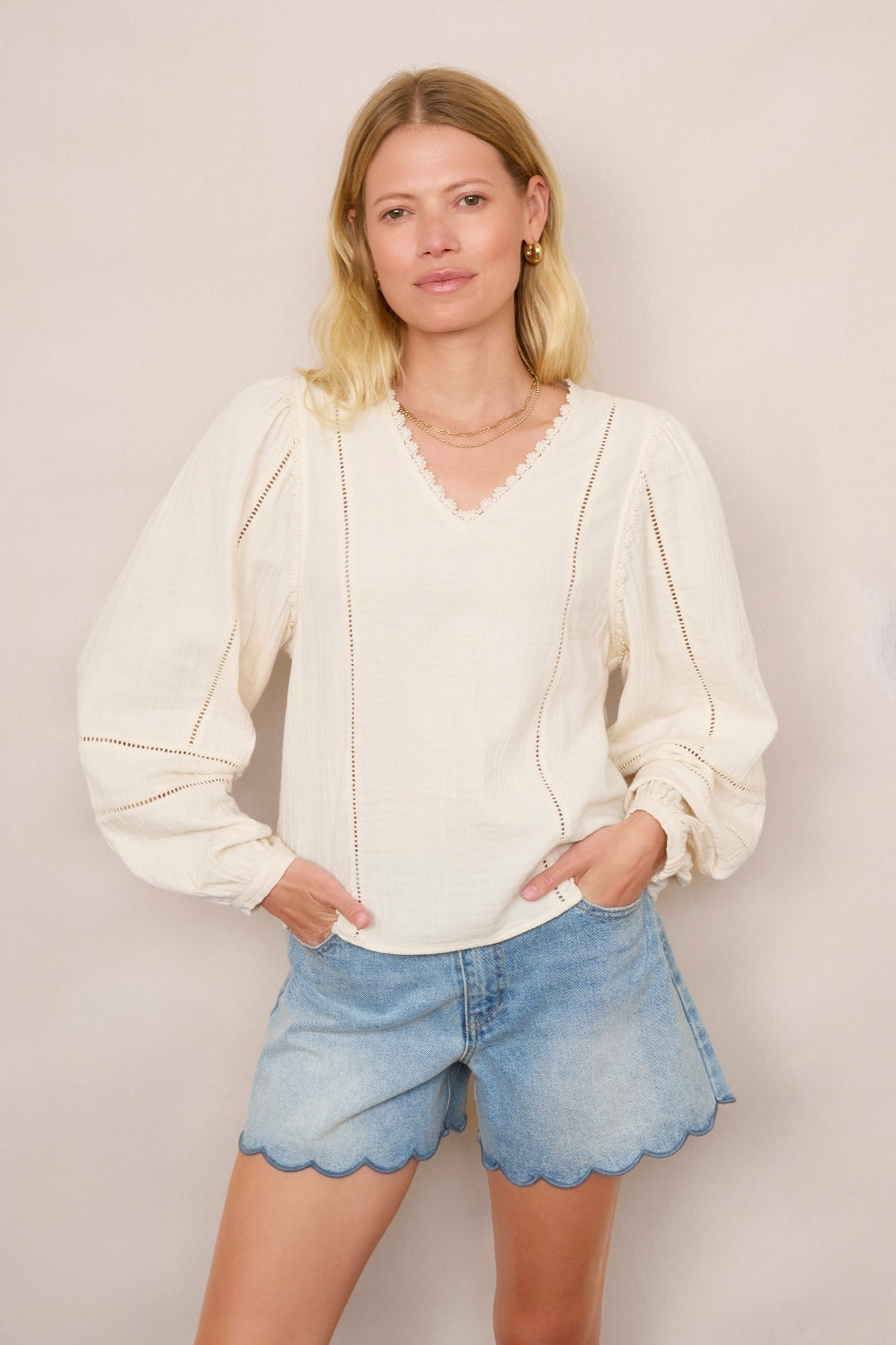 Tre Double Gauze Blouse - Ivory