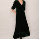 Valerie Silk Velvet Dress - Forest Green