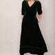 Valerie Silk Velvet Dress - Forest Green