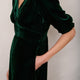 Valerie Silk Velvet Dress - Forest Green