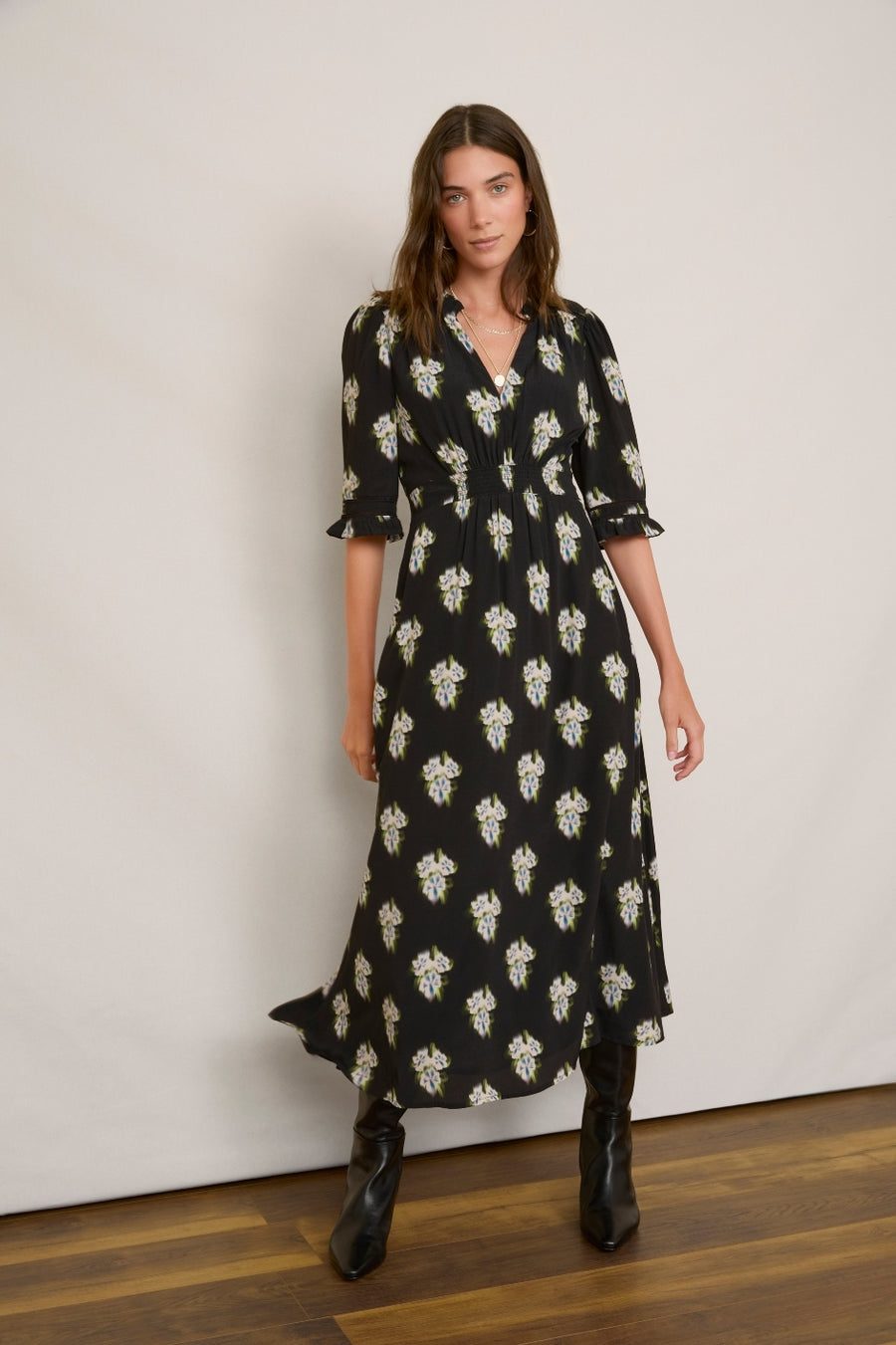 Vivien Dress - Black Floral