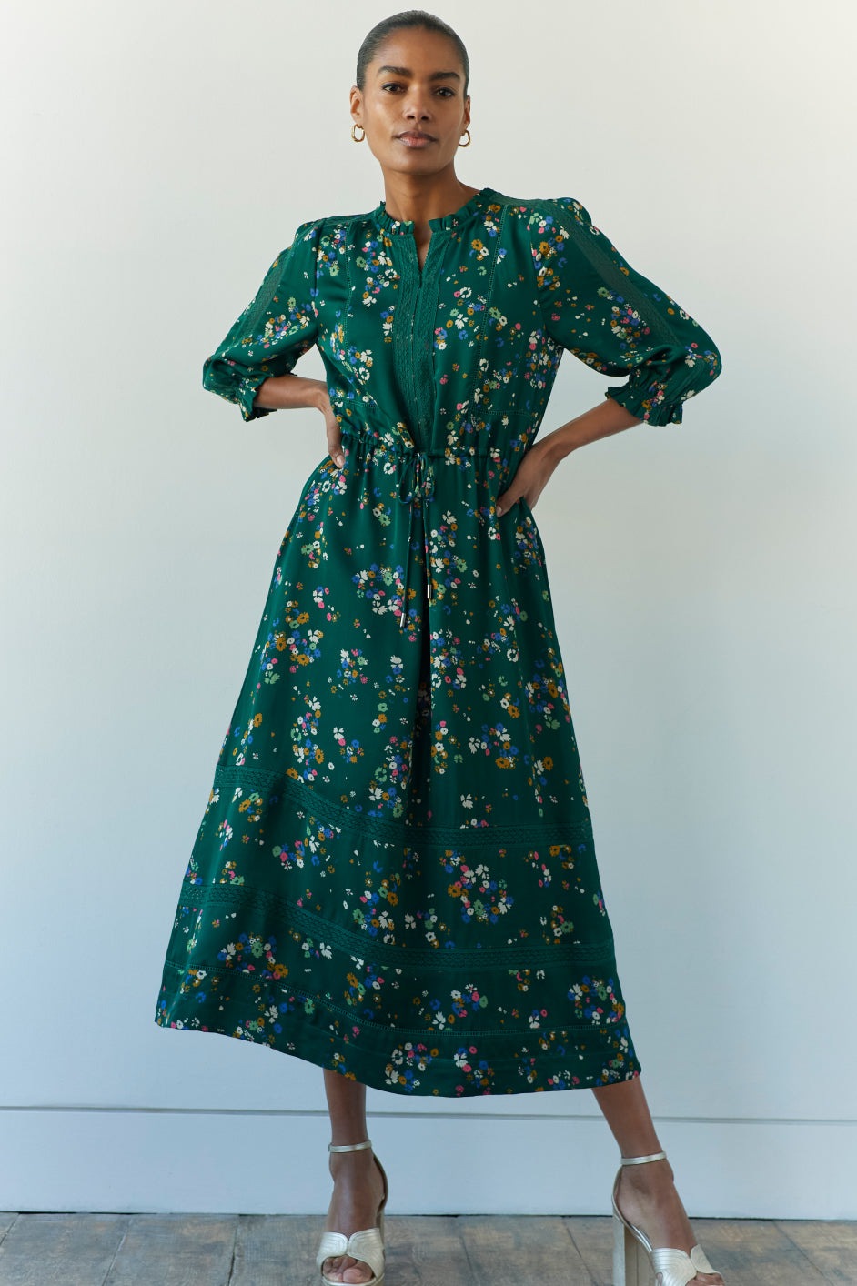 Della Dress - Green Floral