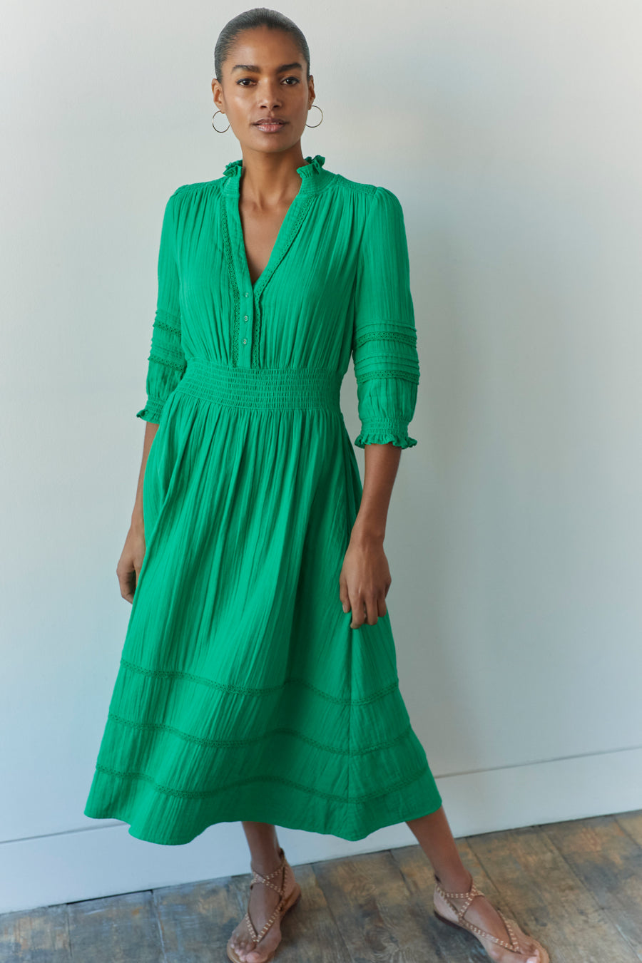 Alina Dress - Jade Green